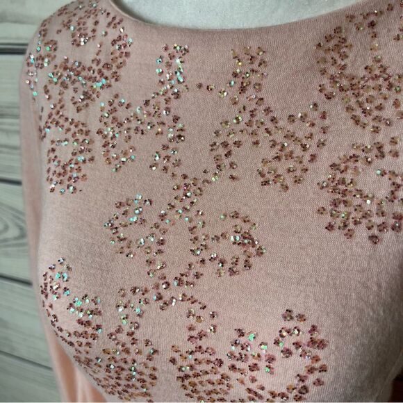 Vintage Clues Collections Blush Pink Belted Long Sleeve Flare Dress - Picture 4 of 12